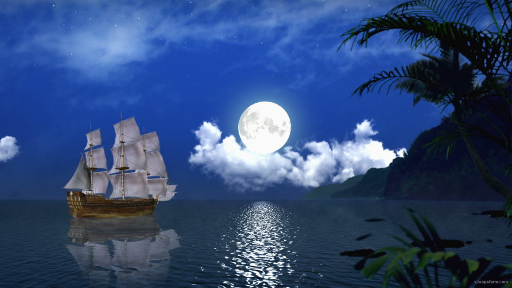 vj video background White-Sails-in-a-night.-Fullmoon_1920x1080_60fps_VJ_Loops_LIMEART_003