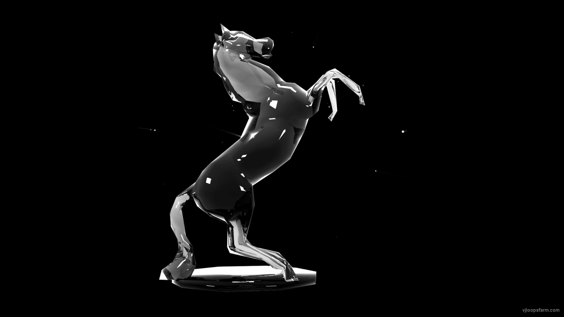Black Horse Statue  – Holographic VJ Loop