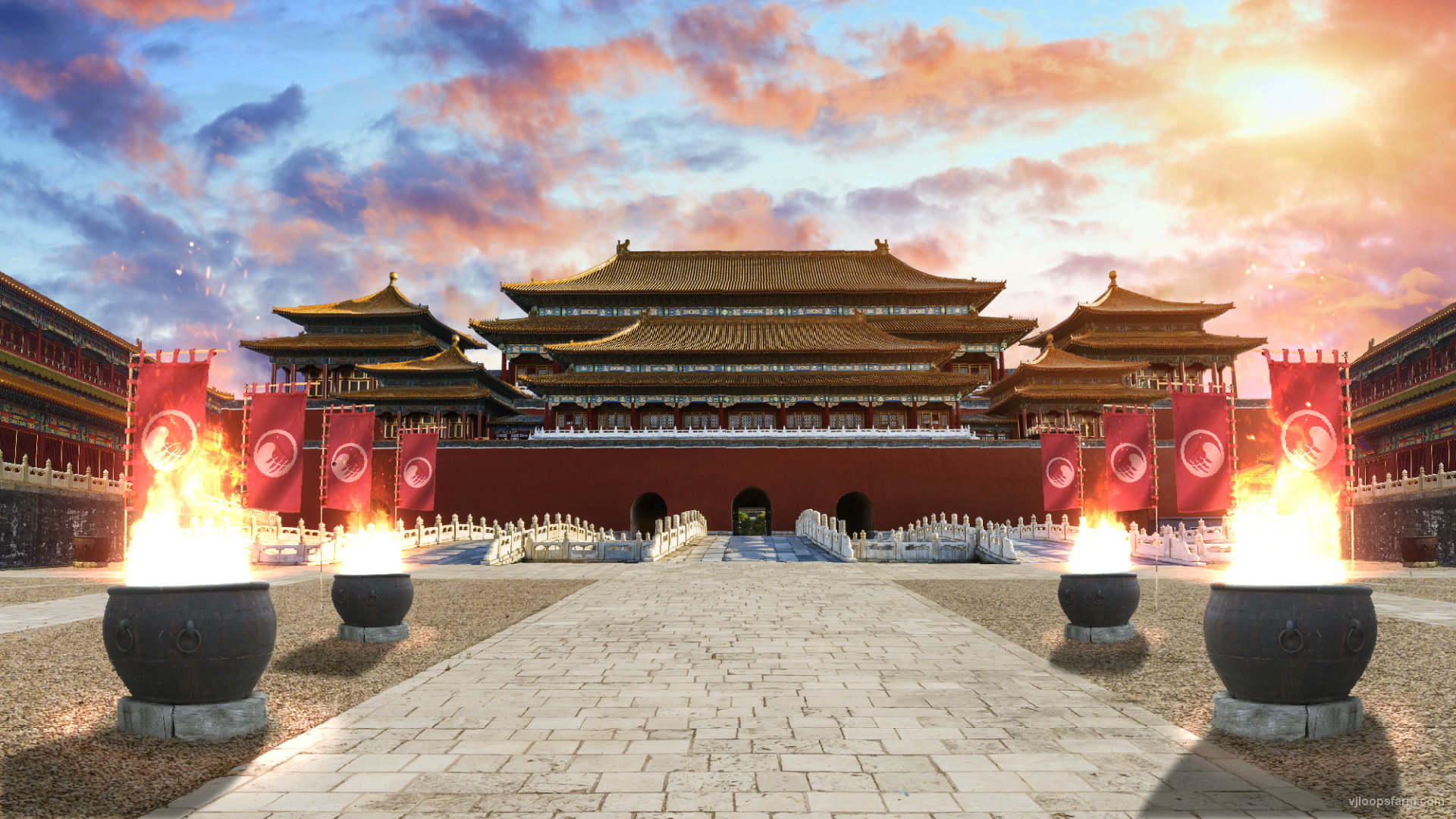 Traditional Chinese buddhist temple – VJ Loop