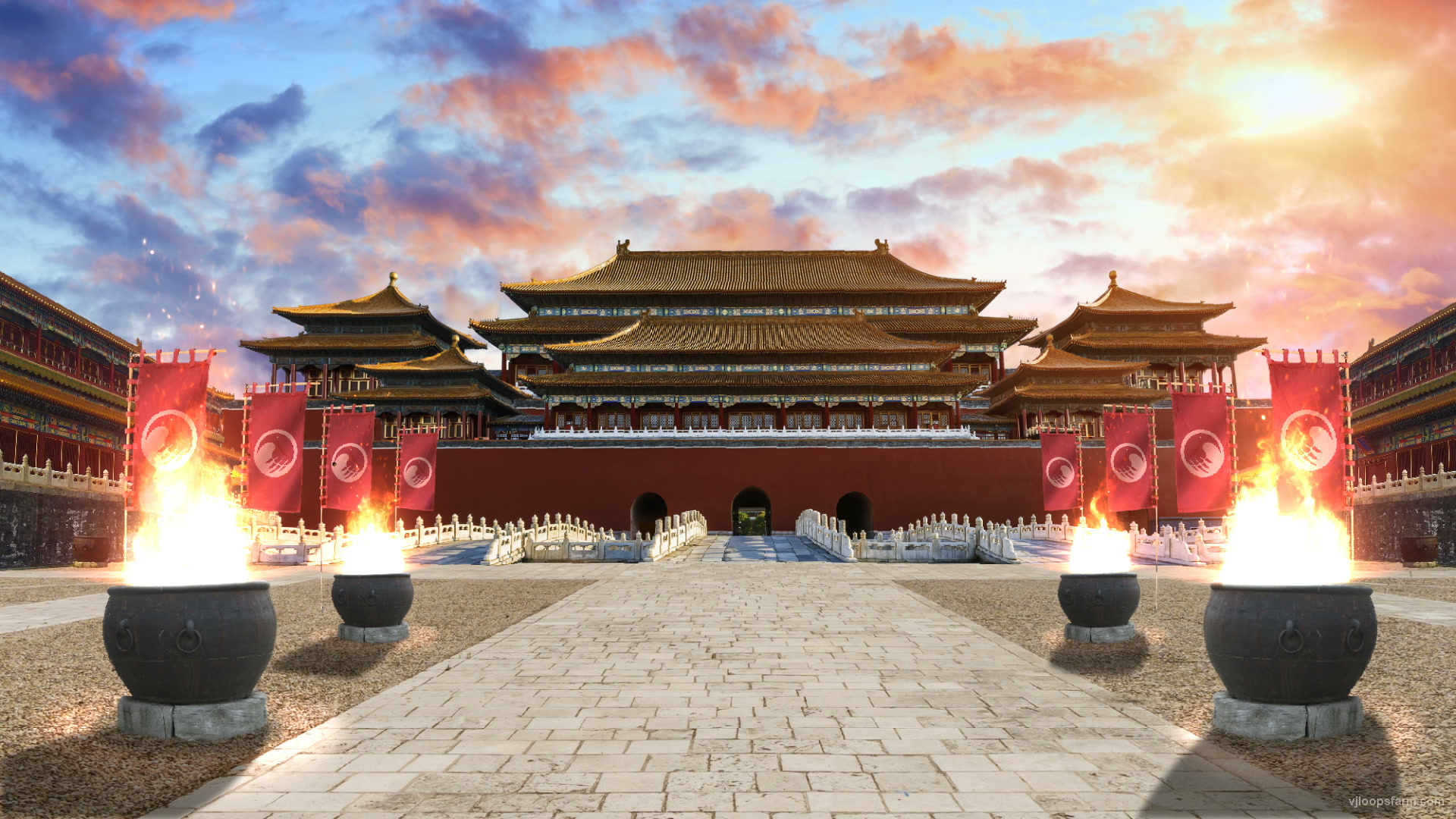 Traditional Chinese buddhist temple – VJ Loop