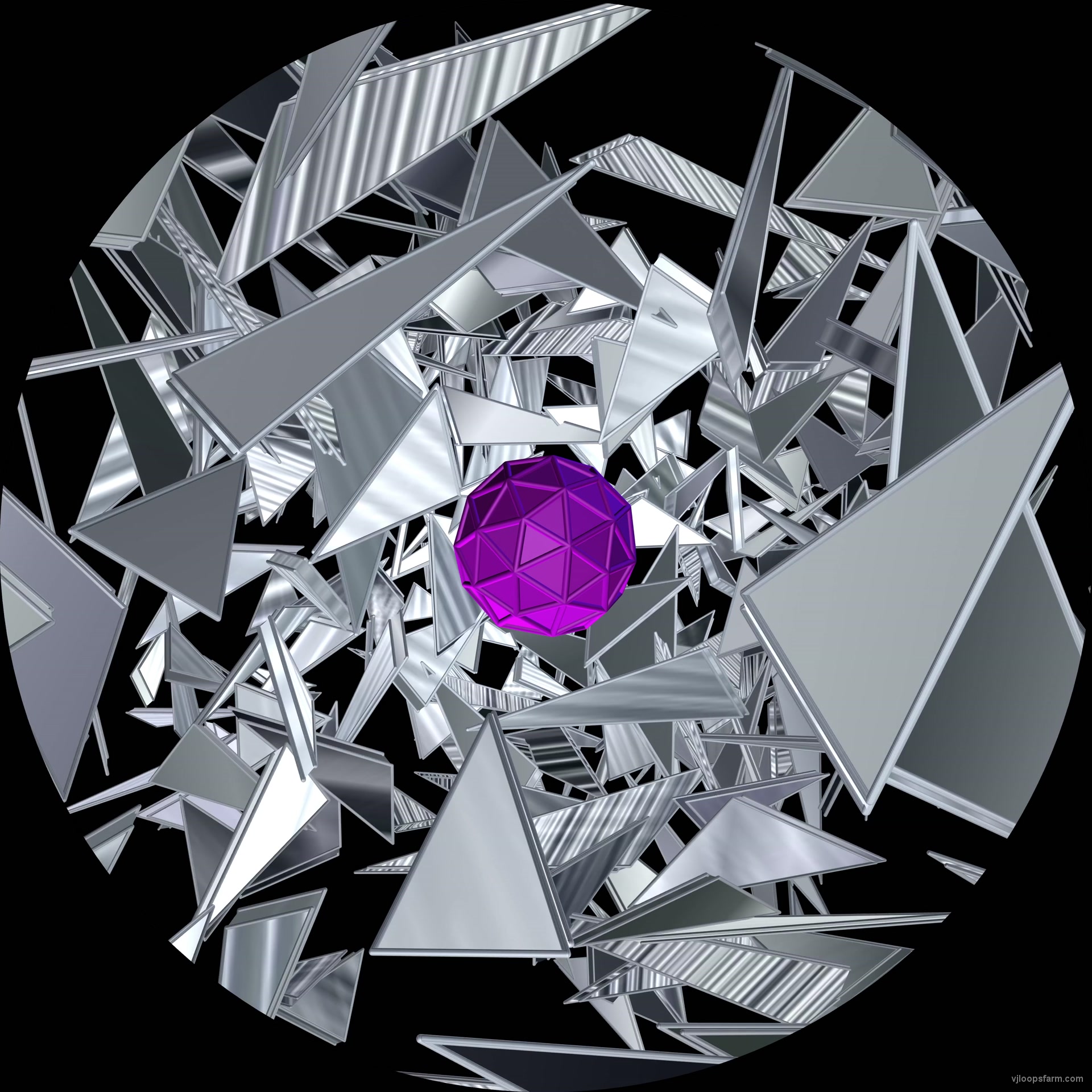Pink Heart of Silver Triangle Blizzard by VJkET 4K Fulldome VJ Loop