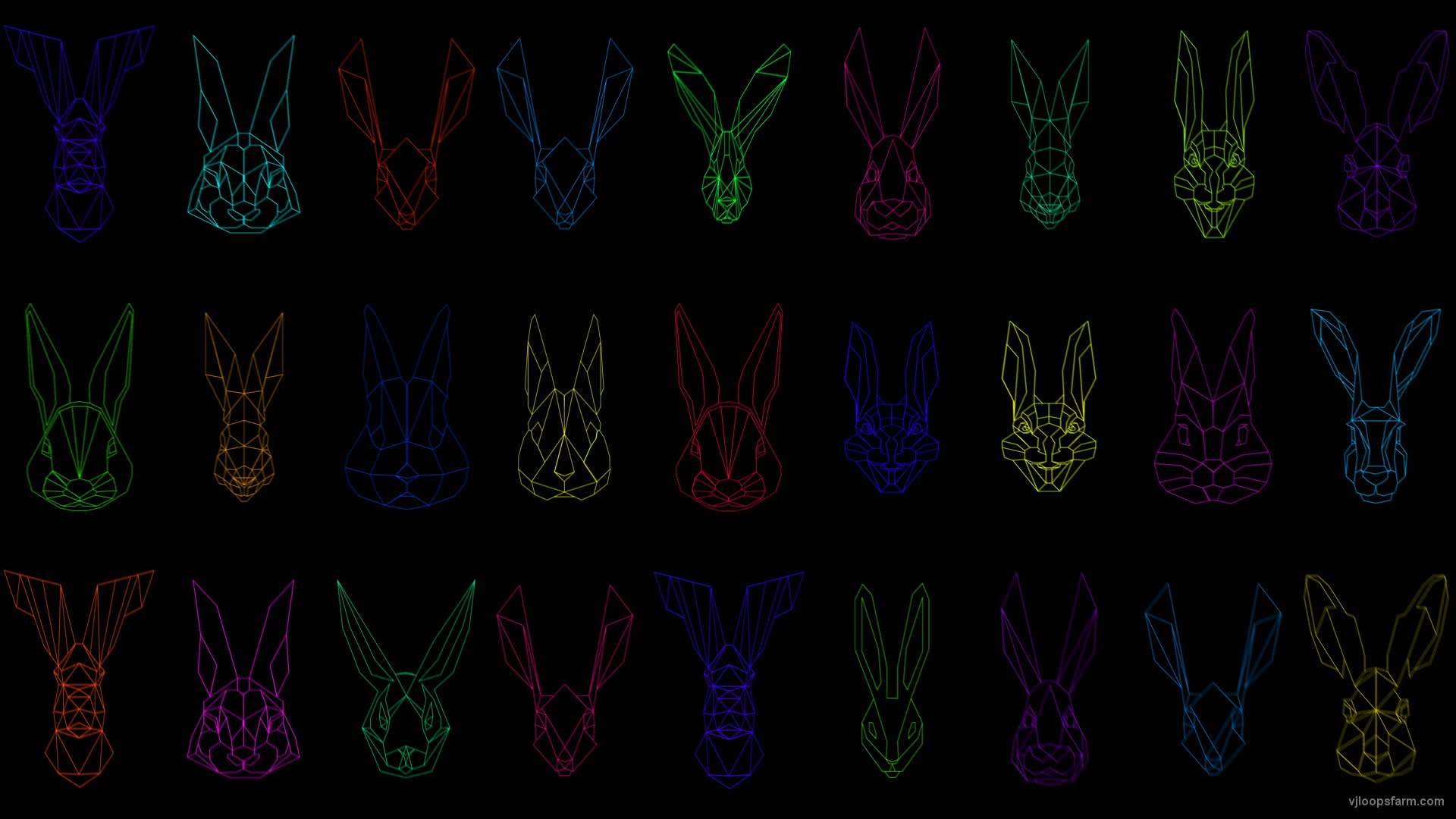 Rabbit Vita Beats Team Multicolor Power Full HD VJ Loop