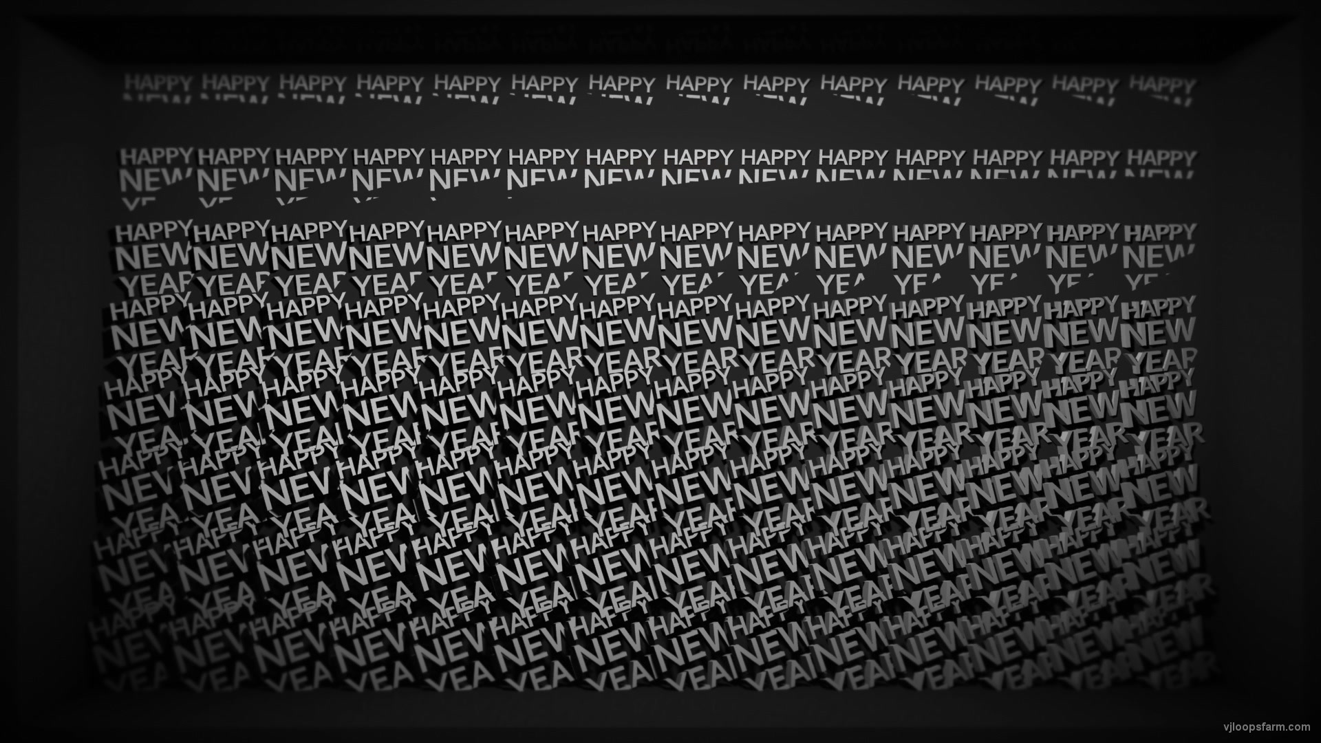 HAPPY NEW YEAR Displace Text Full HD Video Mapping Loop