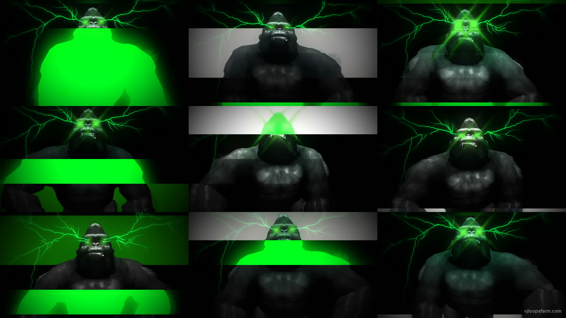Green Eye Lightning Gorilla Full HD VJ Loop