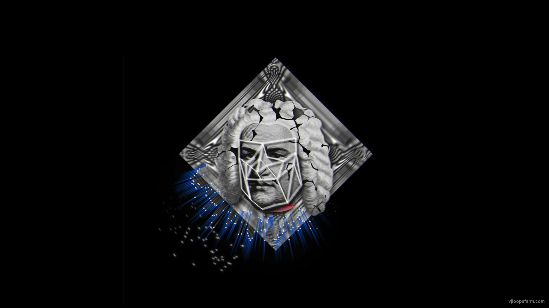 Blue Sebastian Bach Face mask motion graphics vj dj art vj loop