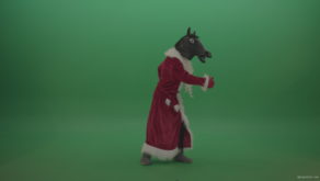 vj video background Creepy-horse-head-santa-dances-over-chromakey-background_003