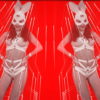 Dual-Rabbit-costumed-cute-woman-dancing-in-strobing-background-LIMEART-VJ-Loop_007 VJ Loops Farm