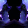 Split-purple-ray-effect-Beautiful-dancer-woman-dance-uses-fans-on-black-background_001 VJ Loops Farm