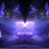 Split-purple-ray-effect-Beautiful-dancer-woman-dance-uses-fans-on-black-background_004 VJ Loops Farm