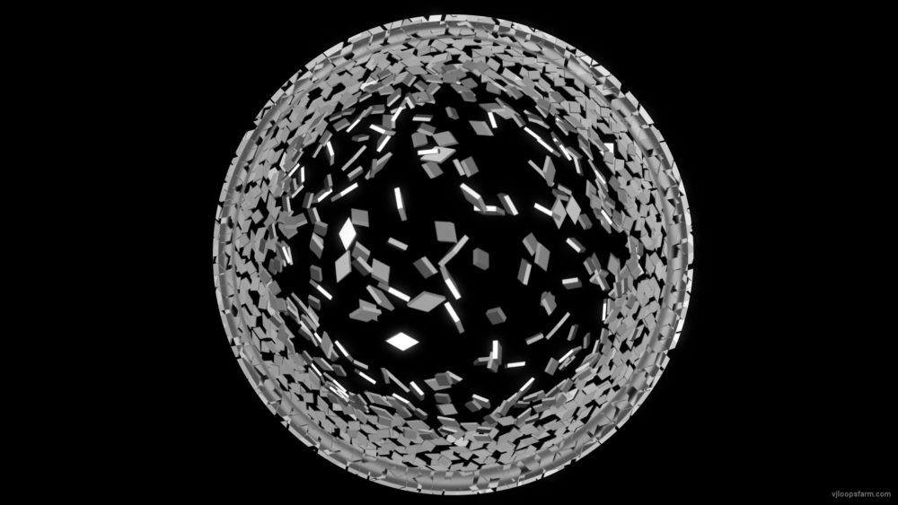 vj video background Falling-Elements-in-Space-energy-black-and-white-visuals-3D-Effect-Fulldome-Video-Loop_003