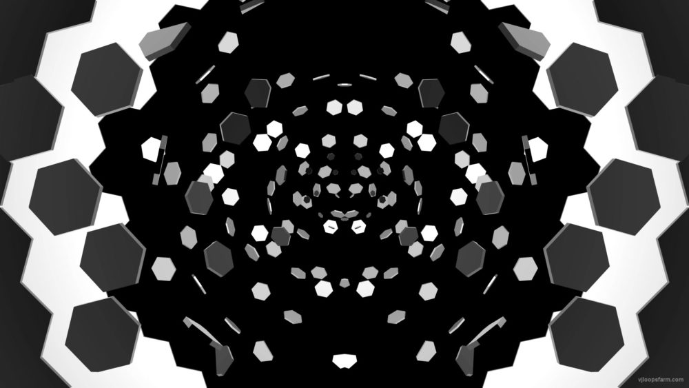 Gravity-Hexagons-3D-elements-exploding-and-falling-down-from-wall-video-transition_004 VJ Loops Farm