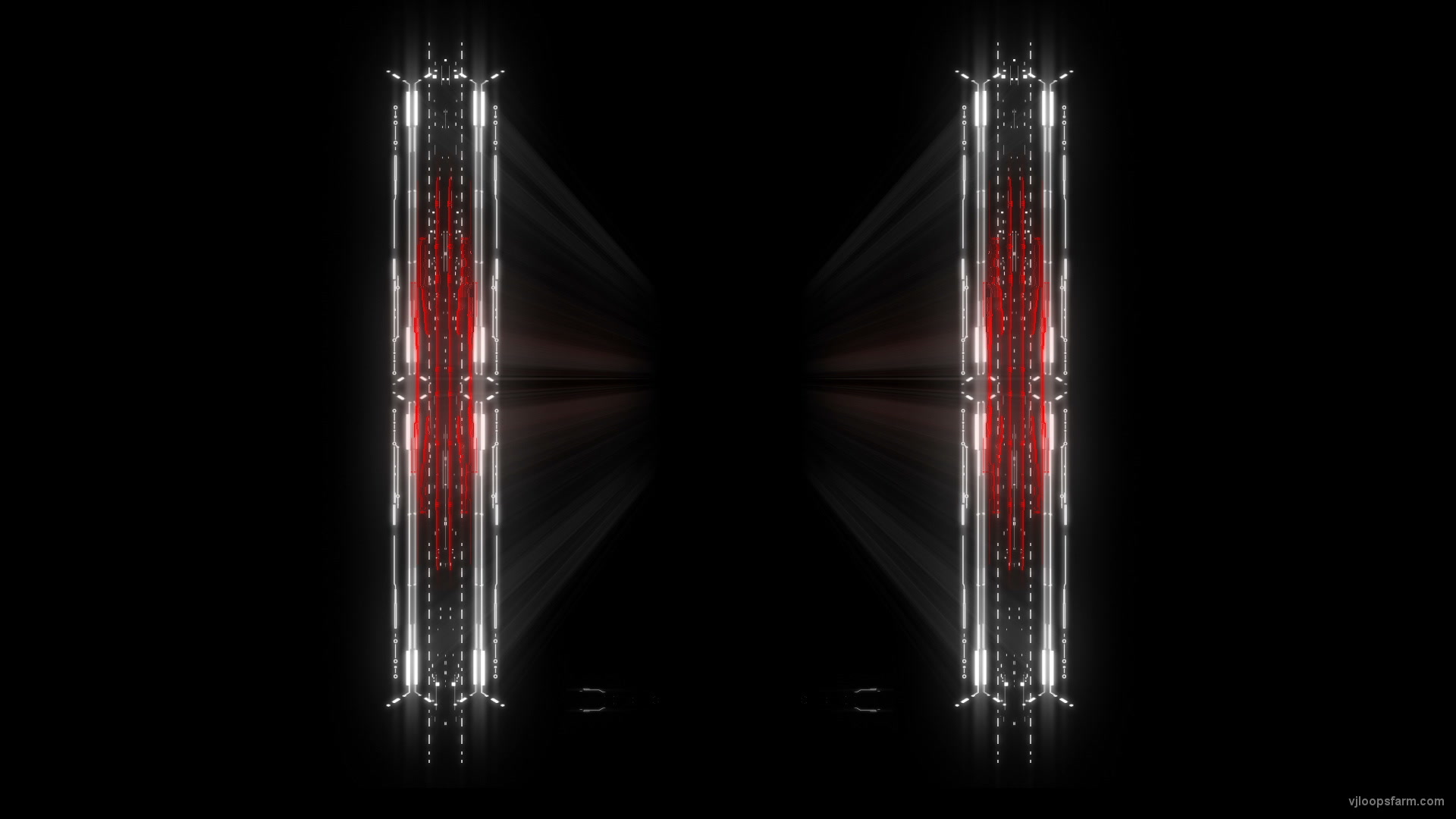 Red Columns rendering scanner lines Visual Video Art VJ Loop
