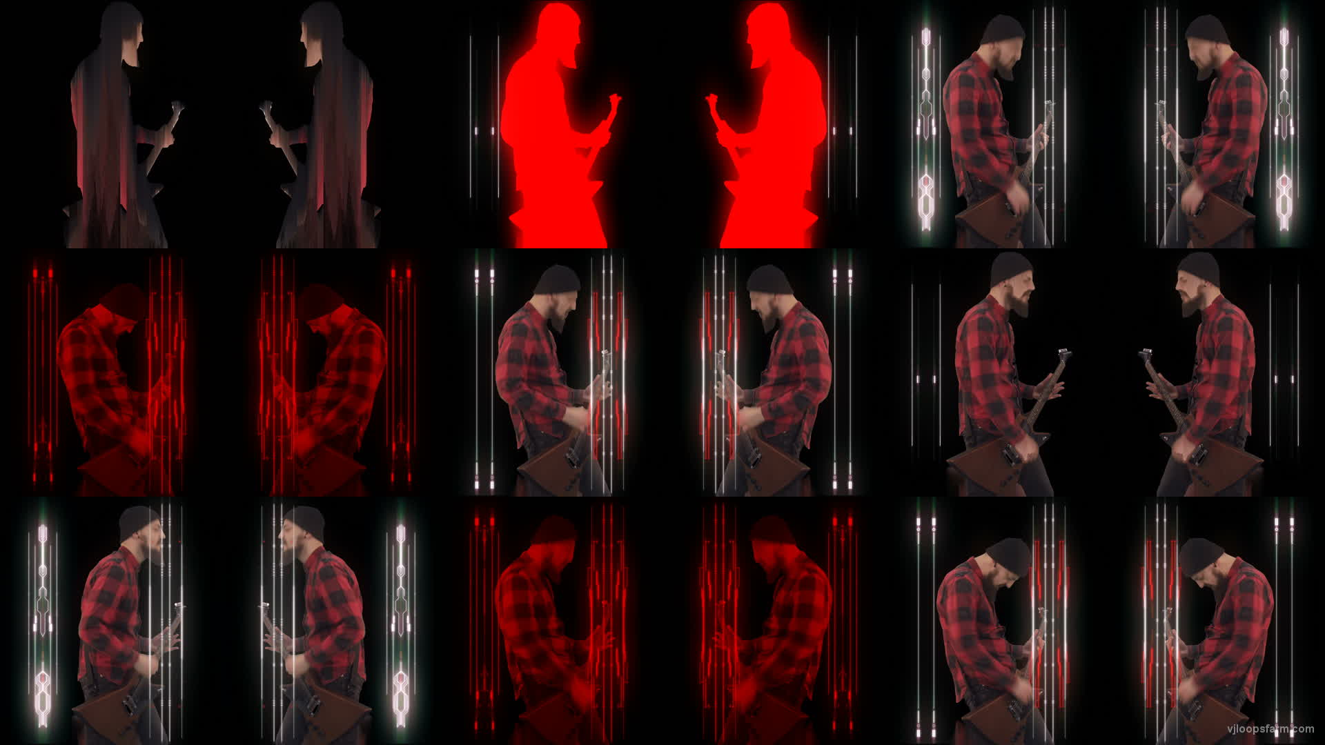 Side Rock Man Stage Visuals Fire Hardcode Video Art VJ Footage R1
