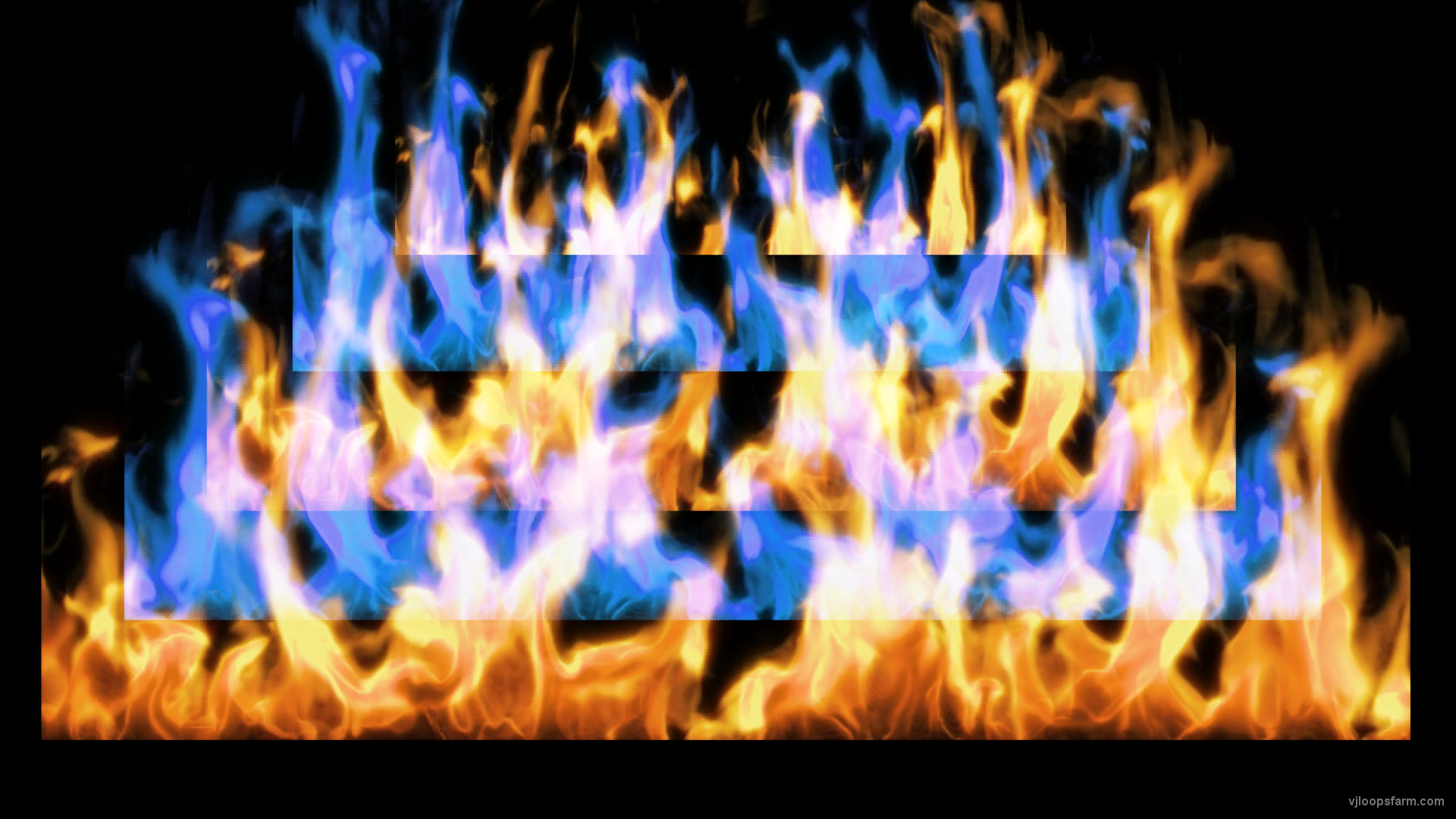 Fire Pyramid Blue Yellow Flame Video Art VJ Loop Full HD vj loop