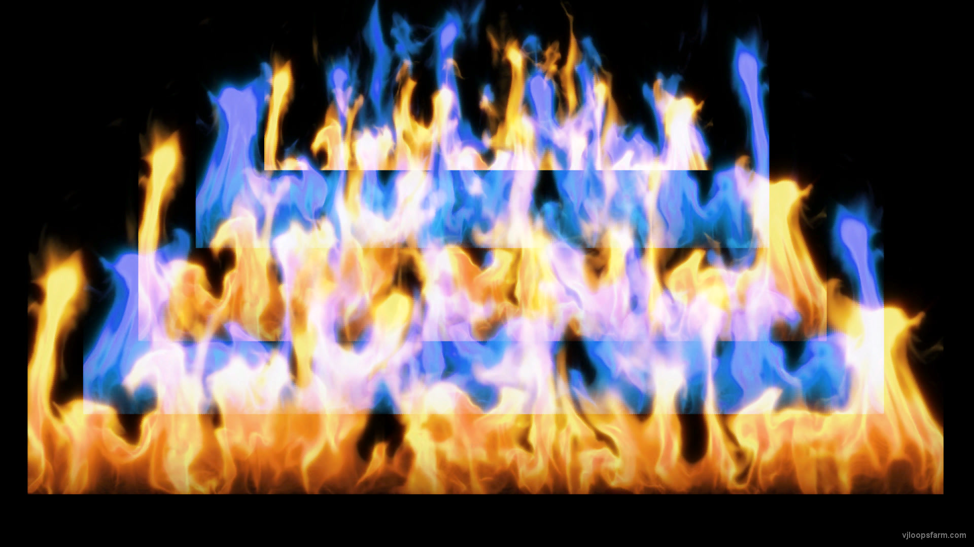 Fire Pyramid Blue Yellow Flame Video Art VJ Loop Full HD vj loop