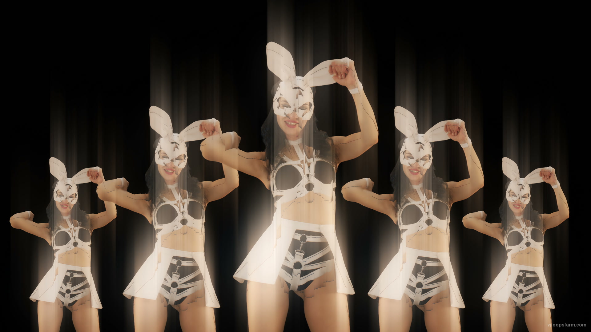 Bunny Girls Team Power Fist Beat Kombat 4K Video Art VJ Loop