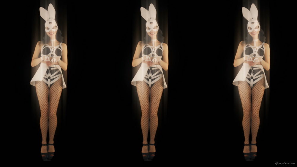 vj video background Trio-Team-Girl-Bunny-Go-Go-Jump-Video-Art-4K-VJ-loop_003