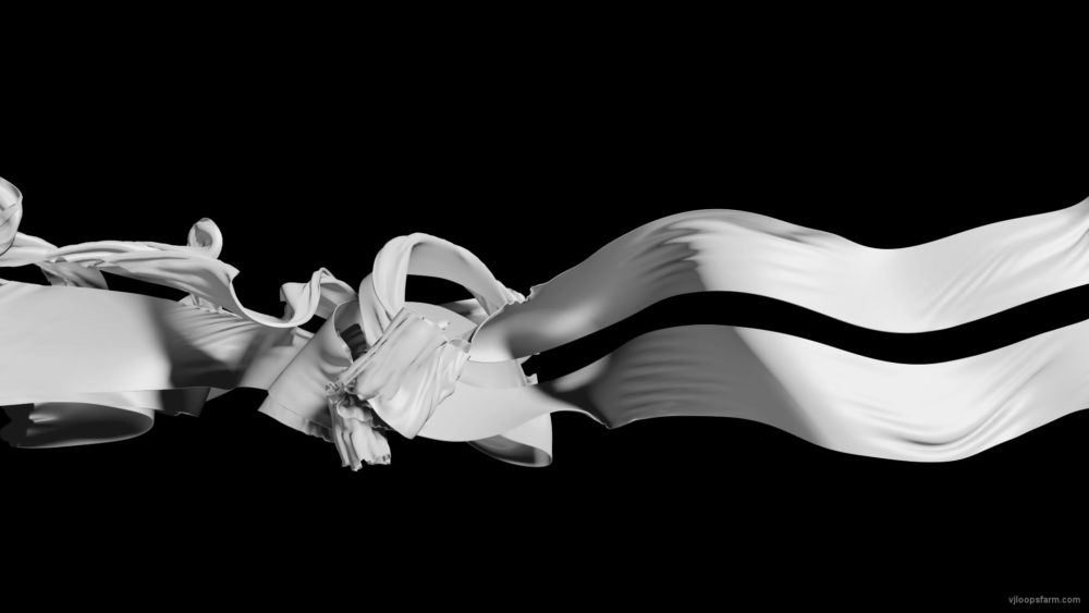 vj video background Two-stripe-3D-Cloth-ribbons-isolated-on-Black-Video-Mapping-3D-loop_003