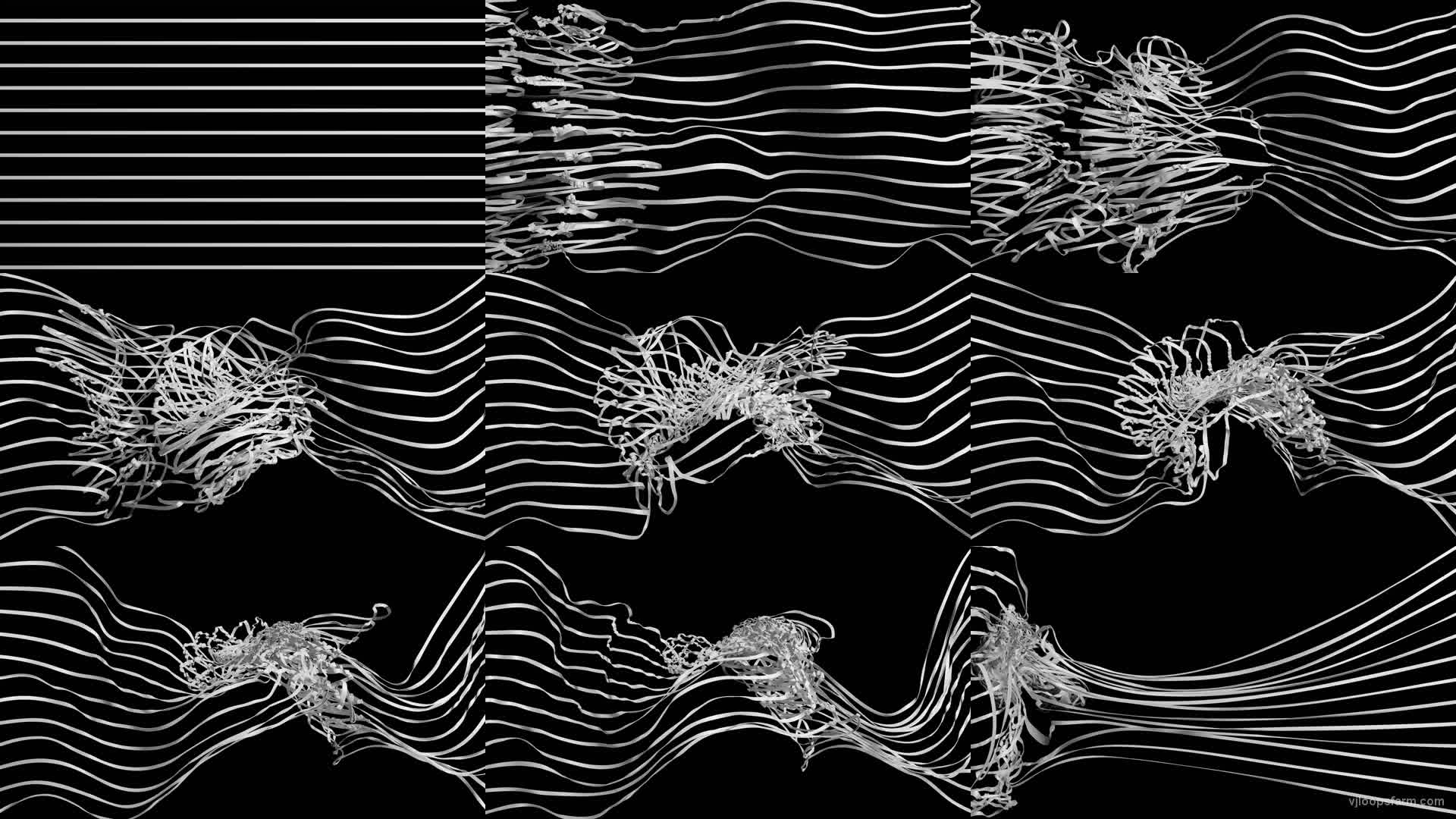 Wireframe 3D Curtain Motion Background Video Mapping Loop
