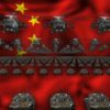 china flag army 3d animation video footage vj loop