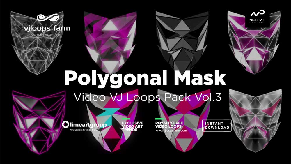Polygonal-low-poly-mask-animation-vj-video-loops