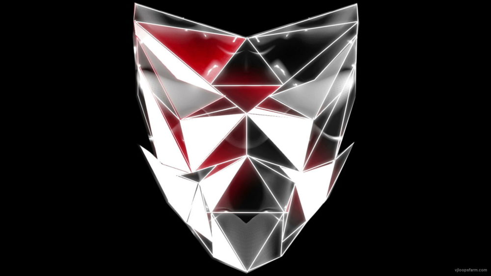 vj video background Polygonal-red-evil-robotic-mask-face-motion-lines-vj-loop-HD_003