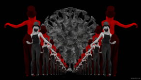 vj video background Covid19-Girl-in-mask-dancing-with-Virus-on-strobing-red-white-background-4K-Video-Art-VJ-Looped-Clip-1920_003