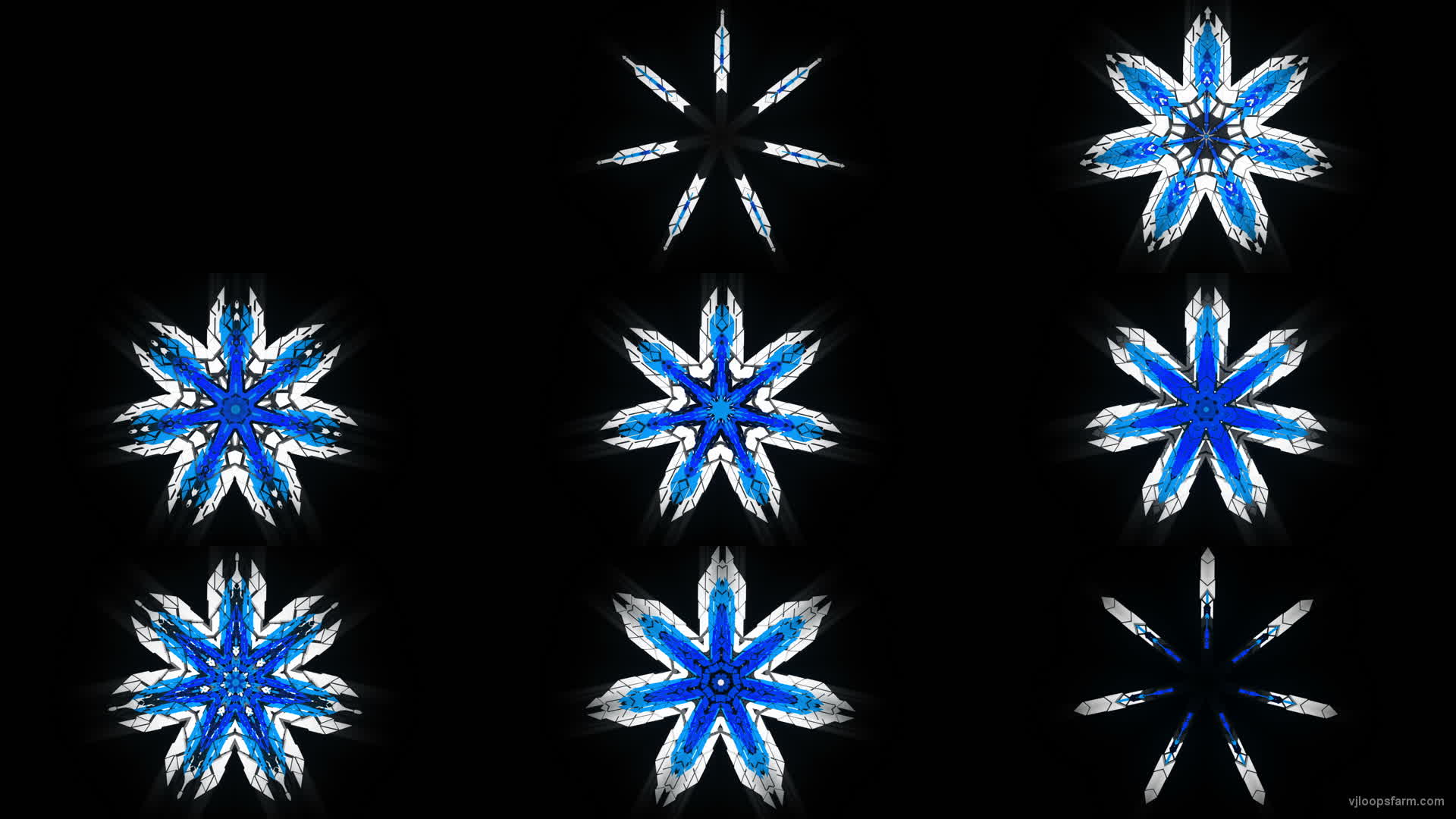 Septener Star Of The Magicians blue geometric 7 points symbolik snowflake video art vj loop