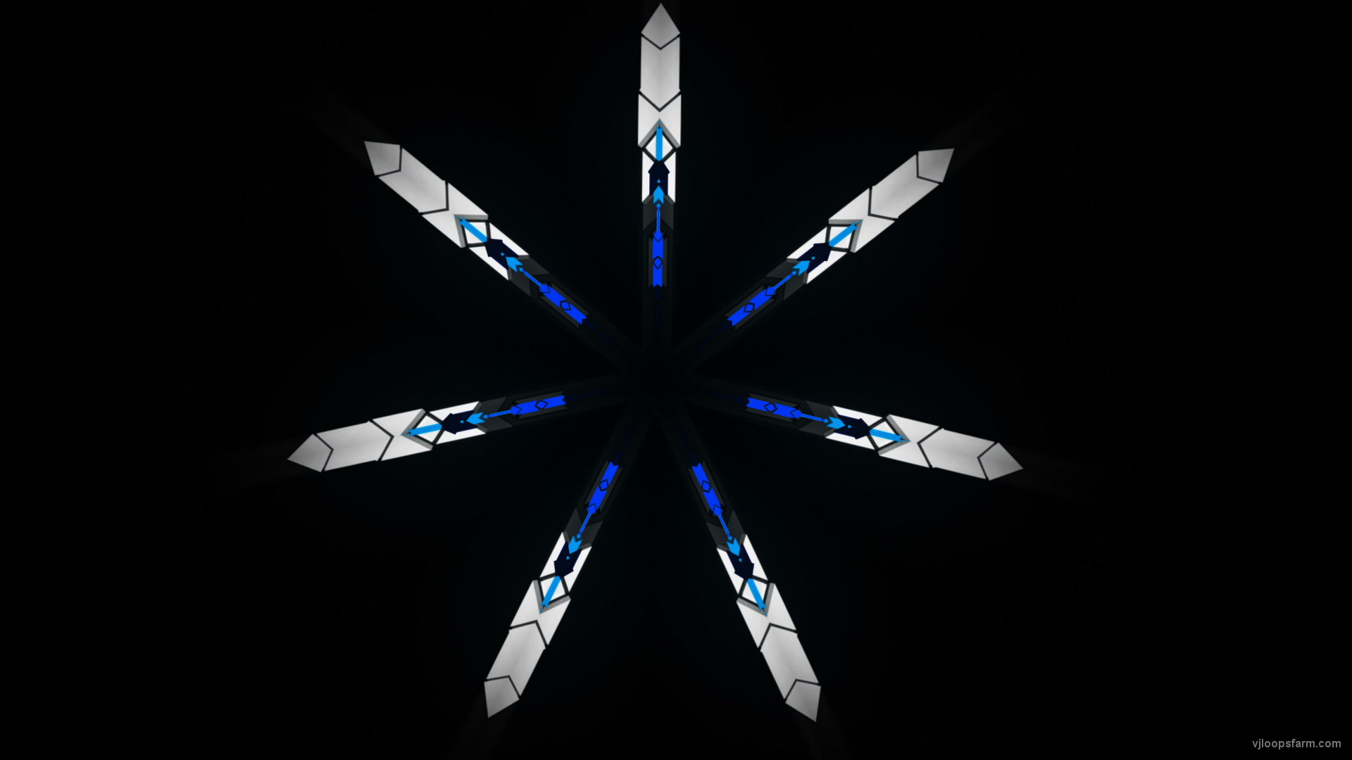 Septener Star Of The Magicians blue geometric 7 points symbolik snowflake video art vj loop