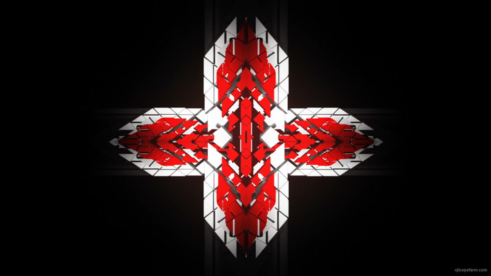 vj video background Templar-geometric-cross-sign-white-red-symbol-Video-Art-Vj-Loop_003