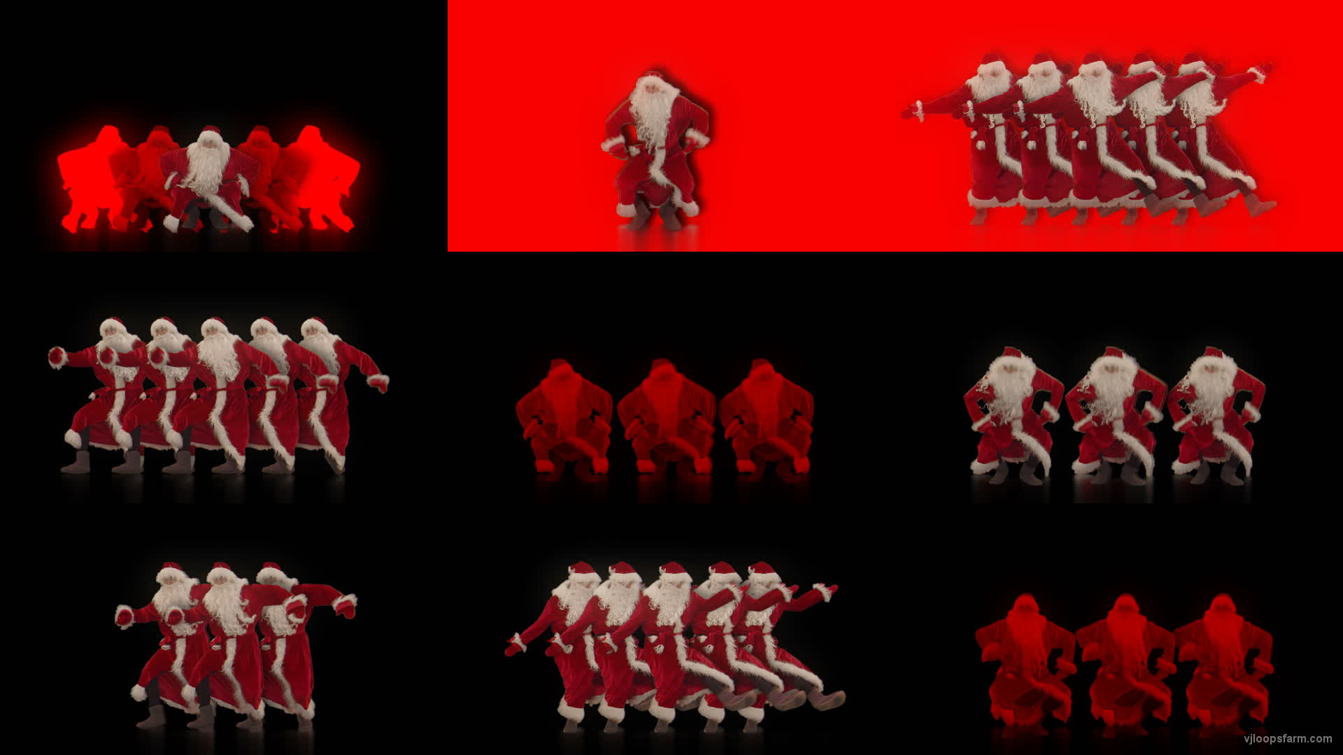Dancing Santa Claus Sliding body to the Rave Strobbing Effect – VJ Art 4K Video Footage