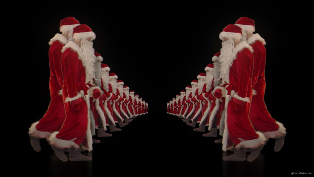 Group-of-Santa-Claus-walking-in-Tunnel-Flow-4K-Video-VJ-Footage-1920_005 VJ Loops Farm
