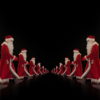 vj video background Twins-of-Santa-Claus-opposite-walking-isolated-on-black-background-Video-Art-4K-Vjing-Footage-1920_003