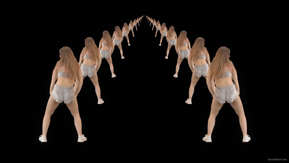 vj video background Twering-Butt-girl-in-gray-wear-dancing-in-tunnel-on-black-background-VJ-Loop-1920_003