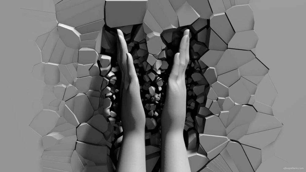 vj video background 3D-hands-appears-from-cracked-wall-and-clap-projection-mapping-loop-vq9dnz-1920_003