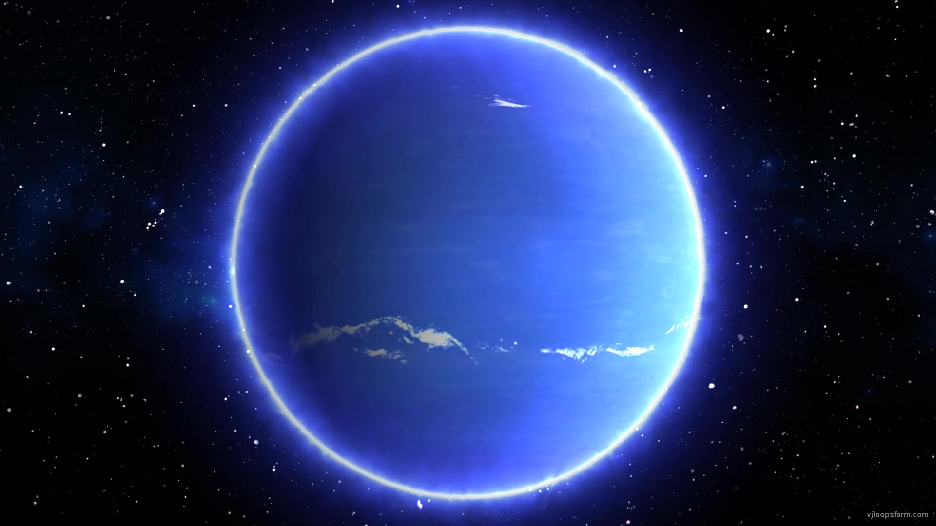 Beautiful View of Blue Planet Neptune from Space Timelapse