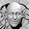 Bold-Head-with-happy-face-comes-through-the-wall-projection-mapping-Loop-iredmj-1920_007 VJ Loops Farm