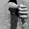 Disapproving-dislike-hand-sign-showing-from-cracked-wall-projection-mapping-loop-uwwg7z-1920_007 VJ Loops Farm