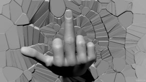 Hand-rude-sign-middle-finger-come-through-wall-projection-mapping-loop-dziyjq-1920_006 VJ Loops Farm