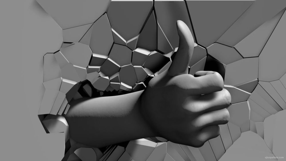 Like-hand-sign-on-fragmented-wall-projection-mapping-loop-mcttk1-1920_005 VJ Loops Farm