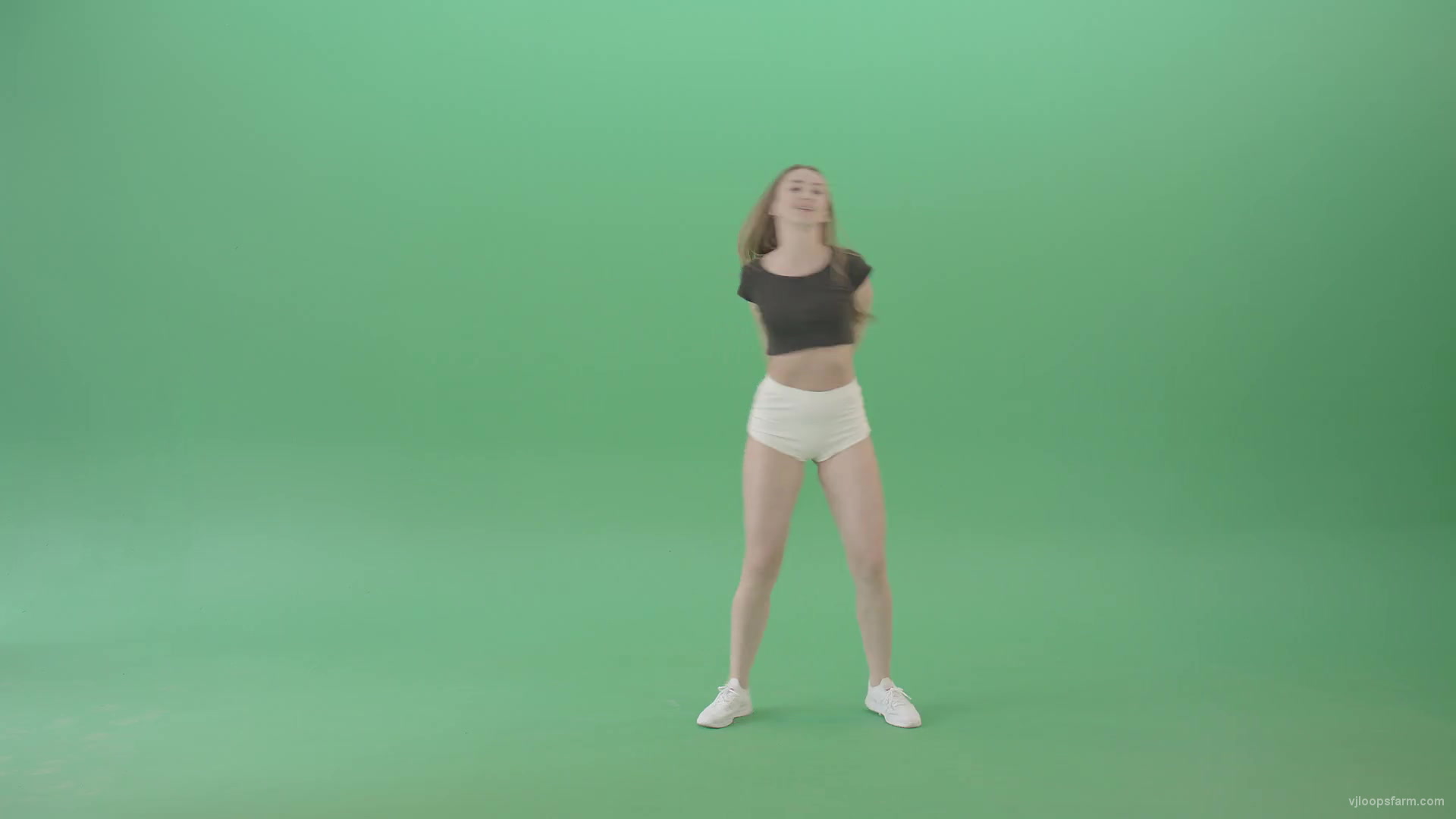Twerking Girl dancing over Green Screen