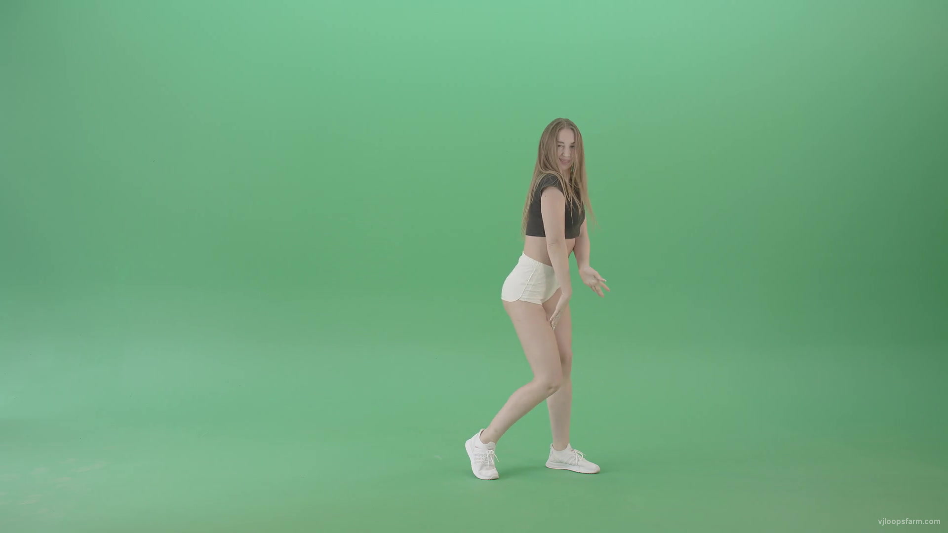 Twerking Girl dancing over Green Screen