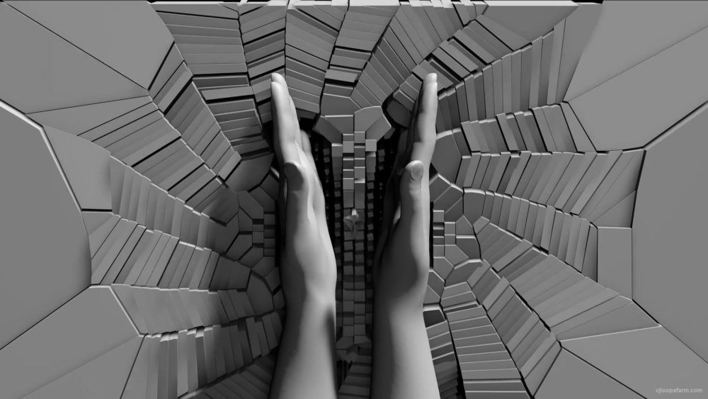 vj video background Mirrored-hands-clap-on-finely-fragmented-wall-3D-mapping-loop-cjwr9c-1920_003
