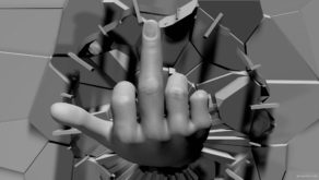 vj video background Rude-middle-finger-hand-sign-on-cracked-wall-beats-3D-mapping-loop-draauh-1920_003