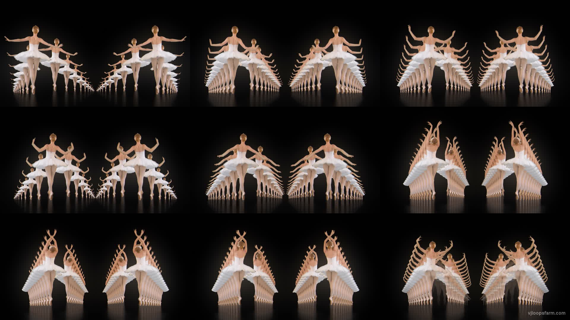 Classical Ballet Girl Tunnel Mirror Video Art 4K Vj Loop