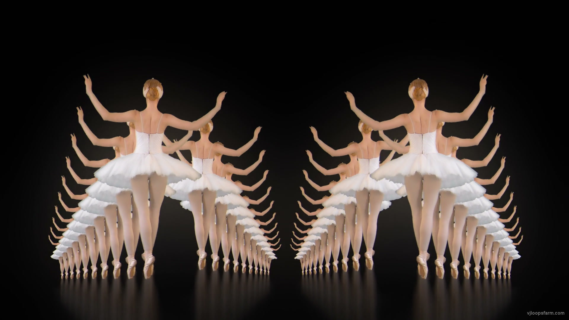Classical Ballet Girl Tunnel Mirror Video Art 4K Vj Loop