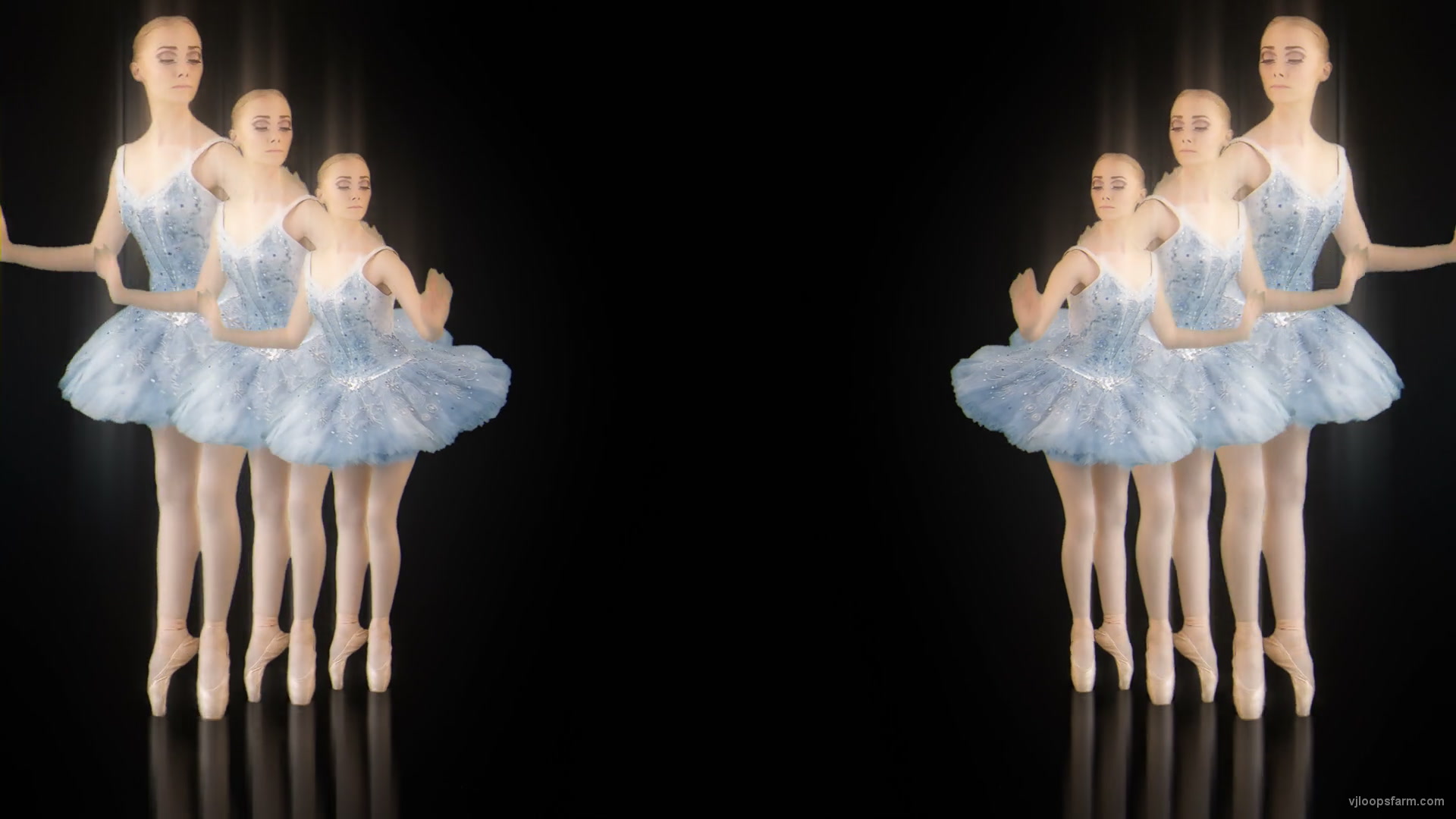 Opera dancing girl isolated on black background 4K VJ Footage