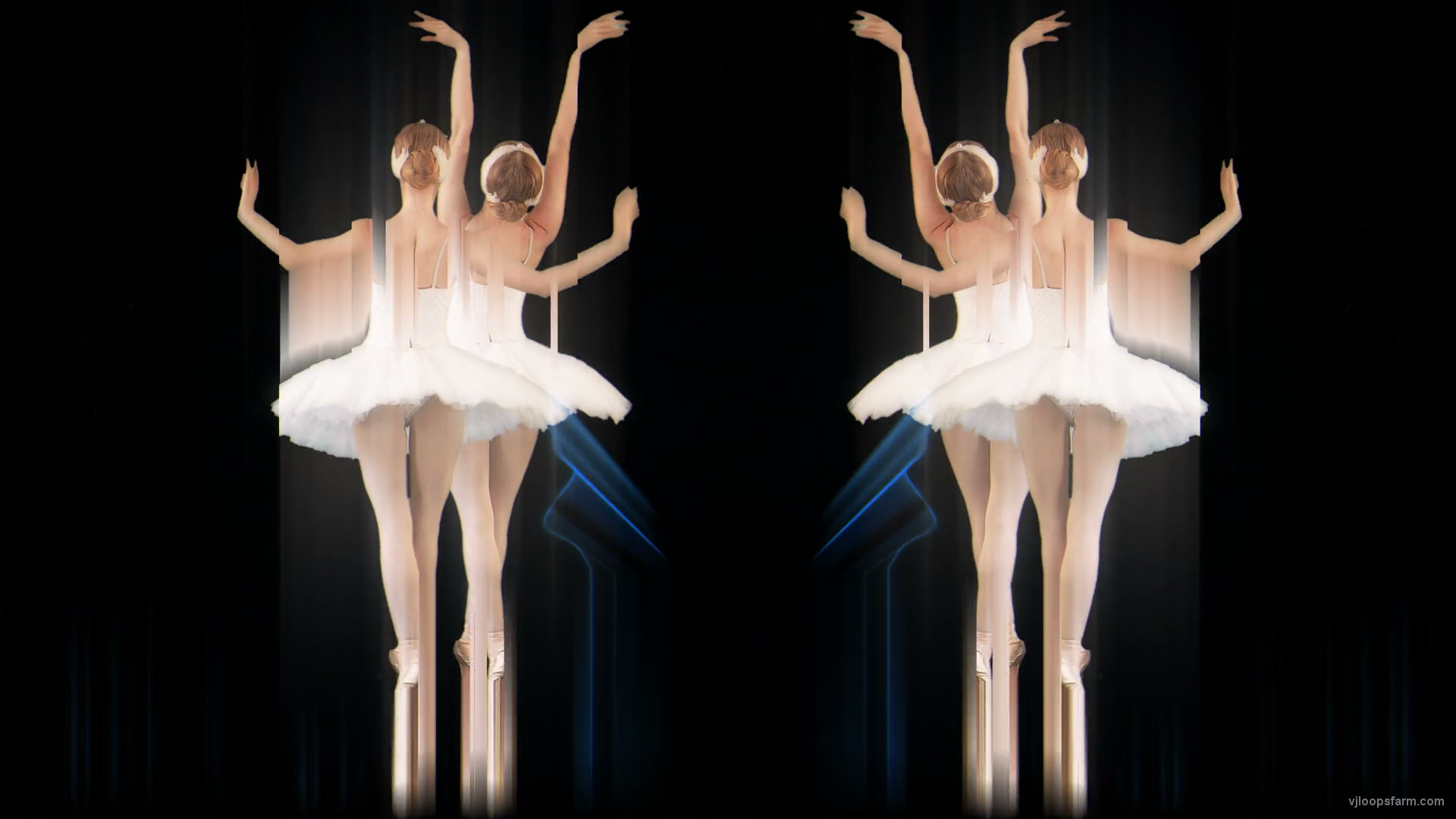 Swan Lake Ballet in Pixel Sorting gradient Video Art Vj Footage