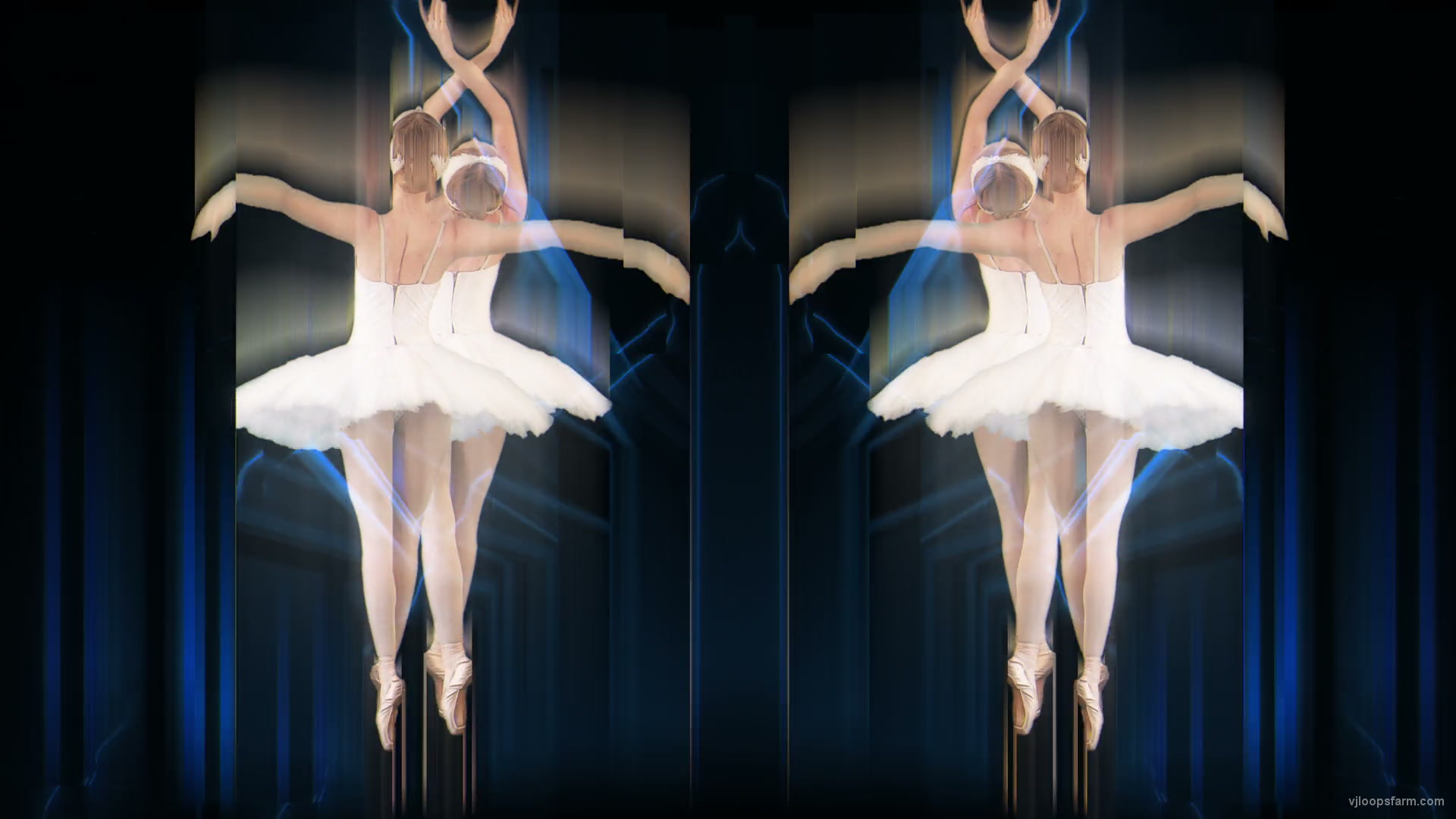 Swan Lake Ballet in Pixel Sorting gradient Video Art Vj Footage