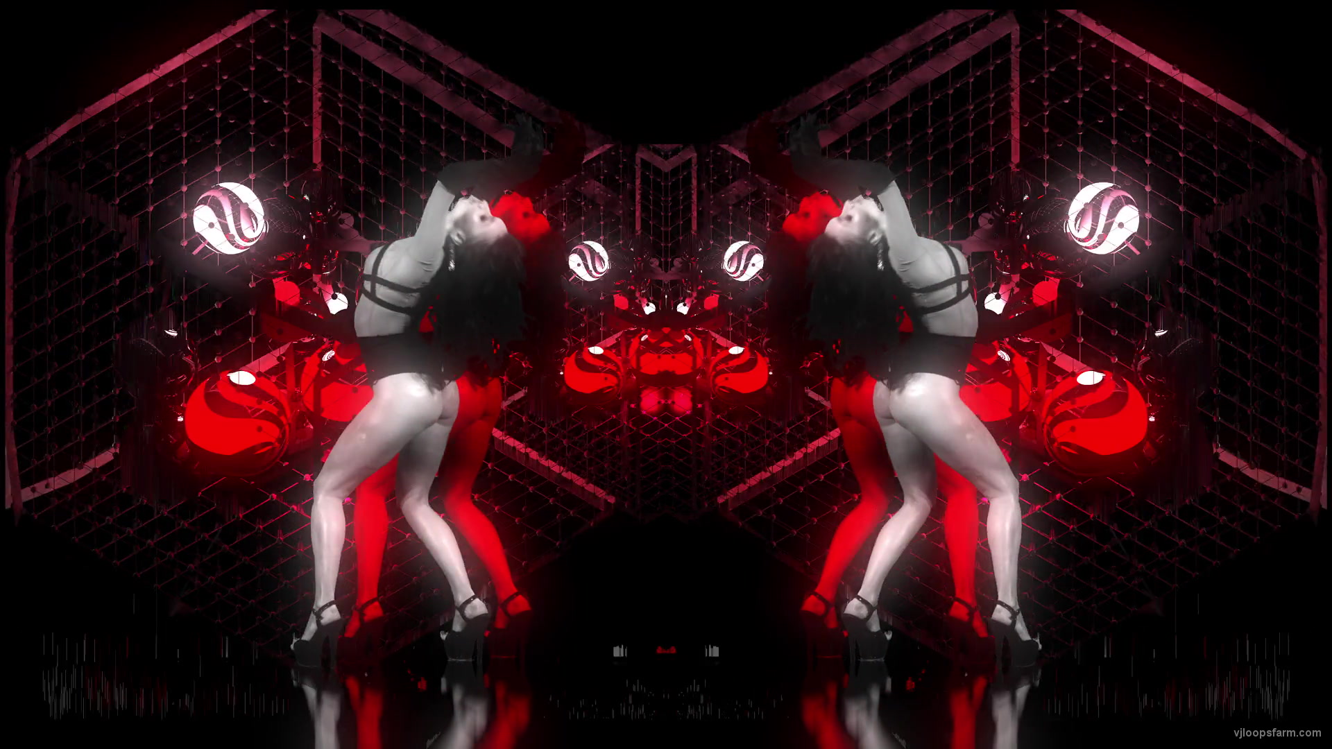 Pixel Sorting Girl dancing on red motion background